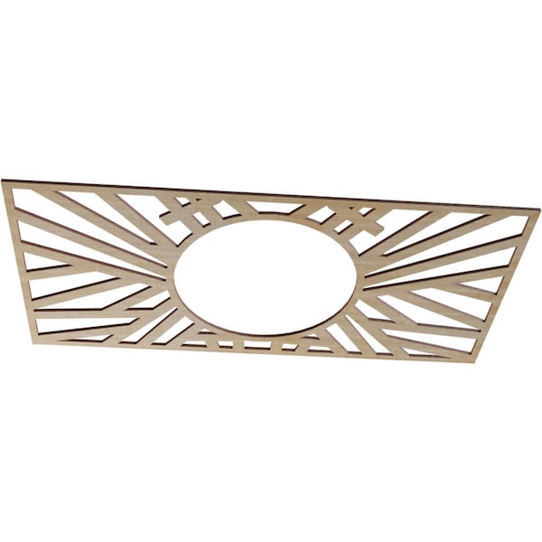 Hoover Wood Fretwork Pierced Ceiling Medallion, Hickory, 36W X 18H X 13 3/8ID X 3/8T